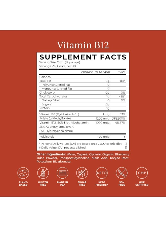 CYMBIOTIKA Liposomal Vitamin B12 + B6 Liquid Supplement, 1250 mcg, Supports Energy, Cell Production, Helps Strengthen Hair, Skin & Nails, Non-GMO, Gluten Free, Sugar Free, Keto & Vegan Friendly | 60mL (30-Day Supply) - Image 5